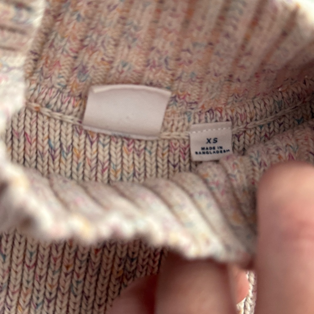 GAP Vintage Chunky Knit Sleeveless Turtleneck Sweater Vest Pink Small - Picture 7 of 7